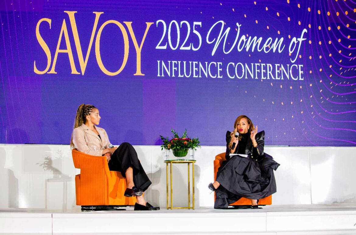 WNBA legend Candace Parker (right) sharing her journey from championship athlete to business executive in a compelling fireside chat with moderator Tiffany Burns, Partner at McKinsey & Company (left).